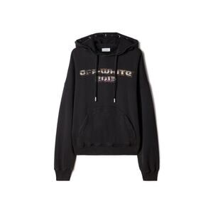 Off-White Black Hoodie with Multicolor Logo